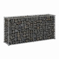 Gabionenkorb rechteckig silberfarben aus verzinktem Stahldraht 100 x 30 x 50 cm