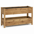 Hochbeet mit 2 Pflanzkästen Braun Kiefernholz PE rechteckig 120 x 60 x 80 cm