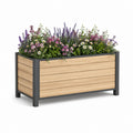 Hochbeet Pflanzkasten rechteckig Naturbraun Anthrazit WPC und pulverbeschichteter Stahl 100 x 40 x 80 cm