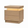 Nachttisch mit 2 Schubladen und LED-Beleuchtung Eiche hell MDF rechteckig 60 x 40 x 60 cm