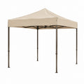 Faltpavillon Beige mit Stahlrahmen und Polyester-Dach 300 x 300 x 260 cm
