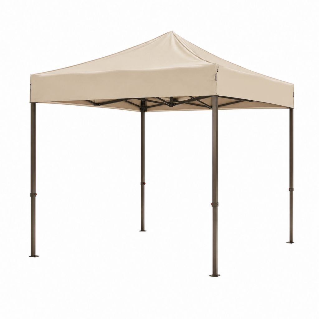 Faltpavillon Beige mit Stahlrahmen und Polyester-Dach 300 x 300 x 260 cm