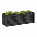 Hochbeet aus schwarzem verzinktem Stahl rechteckig 240 x 90 x 60 cm