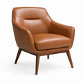 Polstersessel Cognac aus PU-Kunstleder mit Massivholzbeinen 74 x 78 x 85 cm