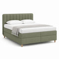 Boxspringbett rechteckig 180 x 200 cm Salbeigrün Polyester mit gepolstertem Kopfteil