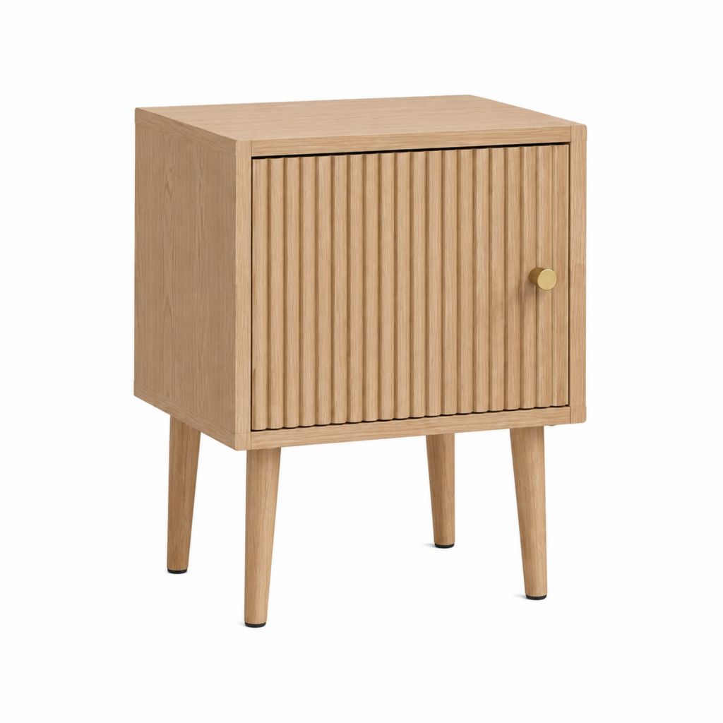 Nachttisch Eichenholzoptik rechteckig mit Tür 40 x 35 x 60 cm