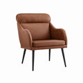 Sessel mit Armlehnen Braun PU-Kunstleder Stahlgestell 76 x 75 x 92 cm