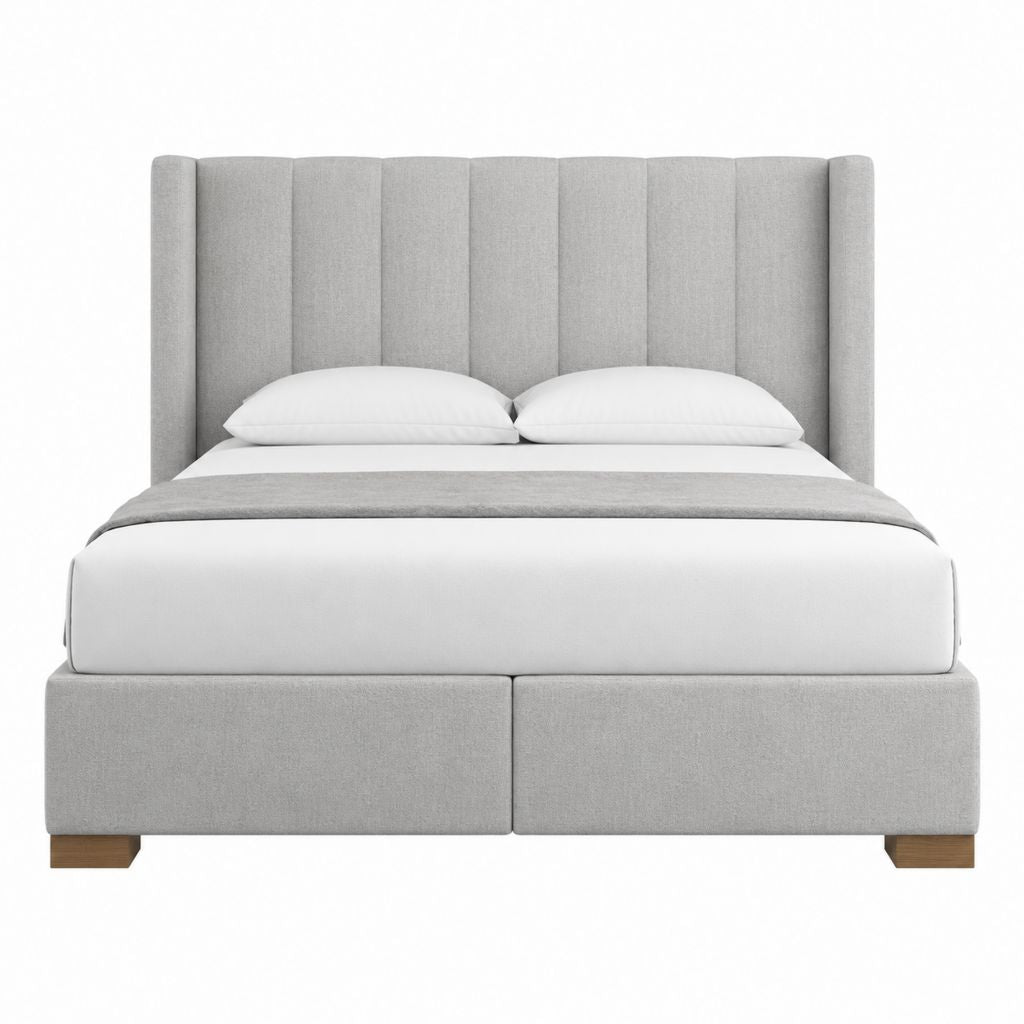 Boxspringbett Hellgrau Polyester-Webstoff Rechteckig 180 x 200 cm