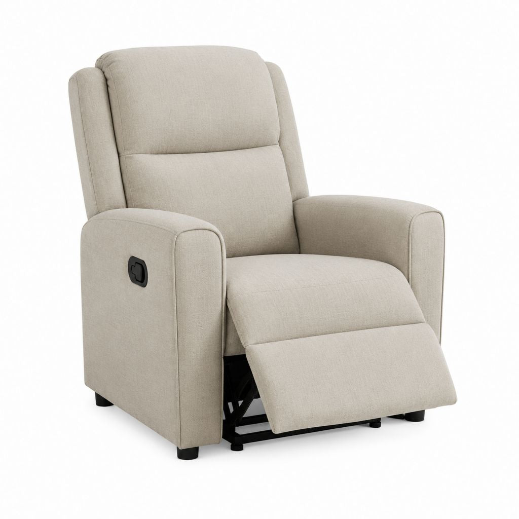 Relaxsessel mit manueller Liegefunktion Beige Polyester rechteckig 85 x 94 x 104 cm