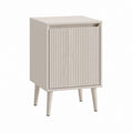 Nachttisch Cremeweiß MDF rechteckig mit Tür 40 x 35 x 60 cm