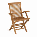 Klappbarer Gartenstuhl aus Teakholz Natur mit rechteckigem Lattensitz 56 x 64 x 110 cm